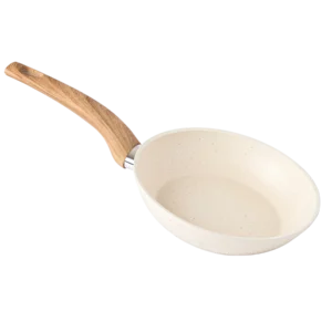 Cream coated frying pan. Nuovva frying pan for hob. Frying pan for induction.