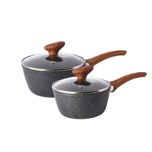 Nuovva Saucepan set for induction hob. Saucepan Set. Saucepan for induction. Gift for new home. Grey Marble Saucepans.