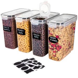 Nuovva BPA-free cereal storage containers. Keep home organised and clean. Home organization.