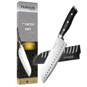 Santoku Chef Knife. Shop a gift for a cook. Stainless Steel Knife.