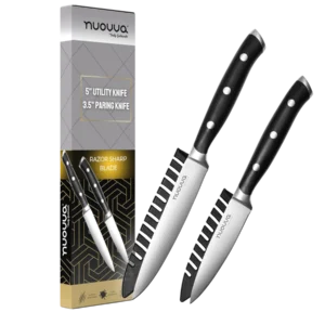 Nuovva German High Carbon Stainless Steel Paring and utility Knife Set. Perfect gift for cook.