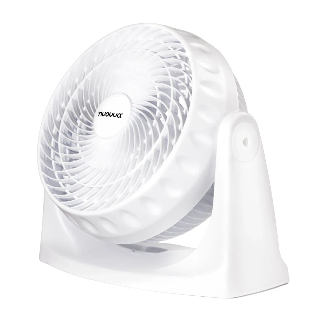 Nuovva cooling fan. Electric Turbo Desk Fan, wall mountable and energy efficient.