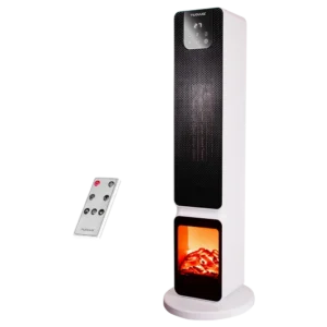 Ceramic heater with fireplace display. Best heater UK with remote control.