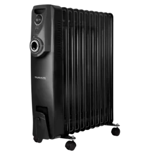 Nuovva black Oil-Filled Radiator 11 Fin with adjustable features.